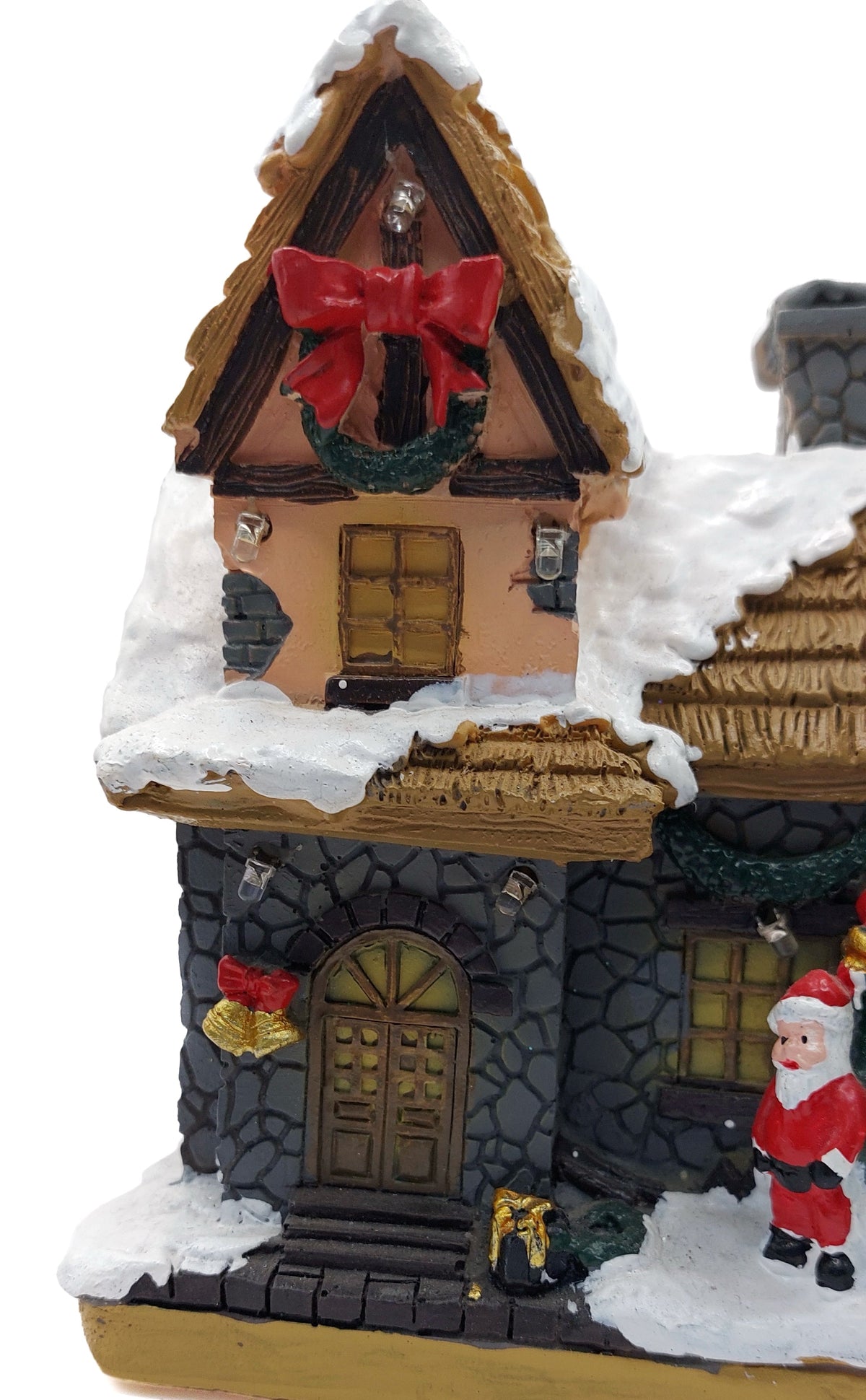 Festive Cottage with Santa Claus. Christmas Village Wizardi F07-N1-11-601
