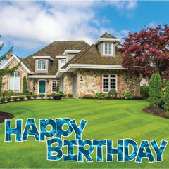 Pool Party Blue 22.75" KG The Last Time Happy Birthday Yard Greeting 13 pc set