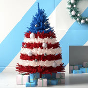 Matthias Patriotic Red, White & Blue Pre-Lit Christmas Tree, 5 to 7.5 ft