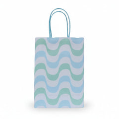 Blue & Mint Sea Waves Party Favor Bags (Set of 8)