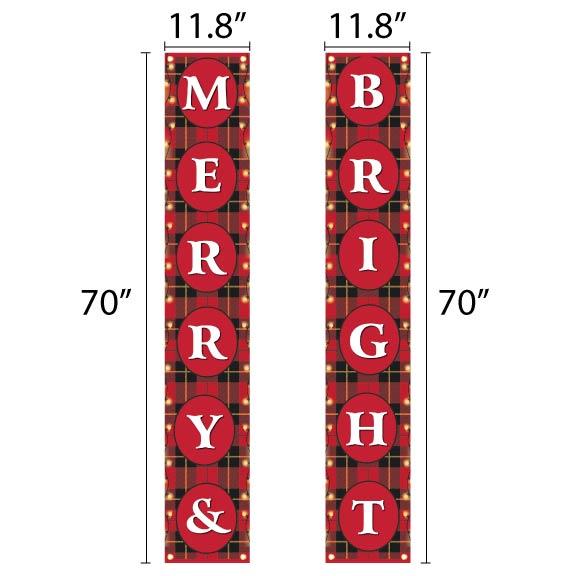 Merry & Bright Christmas Double Door Banner