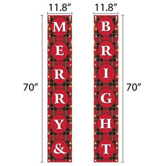 Merry & Bright Christmas Double Door Banner