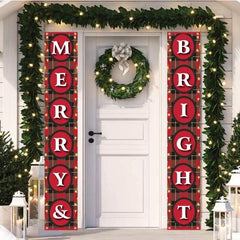 Merry & Bright Christmas Double Door Banner