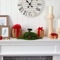 Festive Holiday Mixed Floral Arrangement in Pot