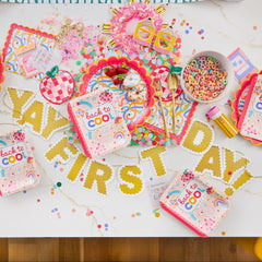 Customizable Gold Fringe Reusable Party Banner