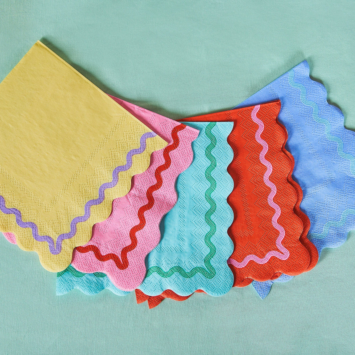 Rainbow Ric Rac Assorted Lunch Napkins (20 ct, 5 colors)