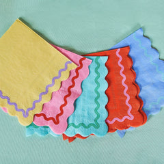 Rainbow Ric Rac Assorted Lunch Napkins (20 ct, 5 colors)