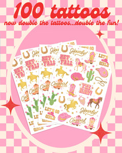 Cowgirl Tats - 100 temporary tattoos