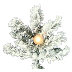 9 ft Oakman Flocked Spruce Pre-Lit Christmas Tree, 950 Clear Lights
