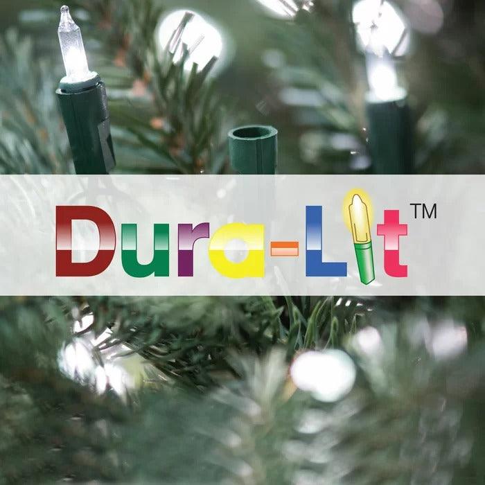 9 ft Oakman Flocked Spruce Pre-Lit Christmas Tree, 950 Clear Lights