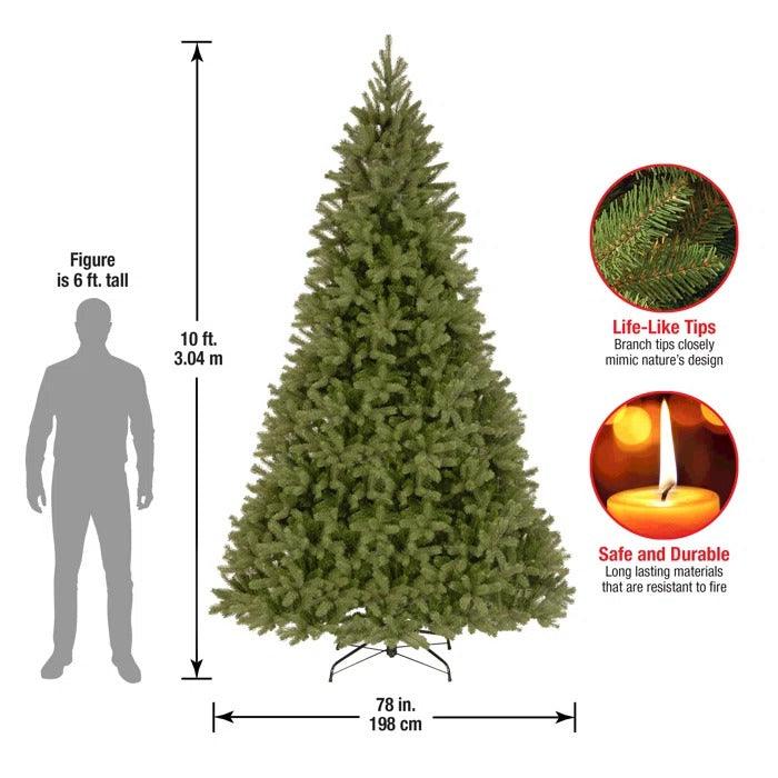 10' Full Artificial Fir Christmas Tree with Metal Stand