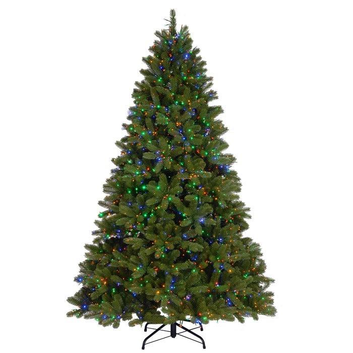 7.5 ft Downswept Douglas Fir Pre-Lit Christmas Tree, 3000 Dual Color Cosmic LEDs