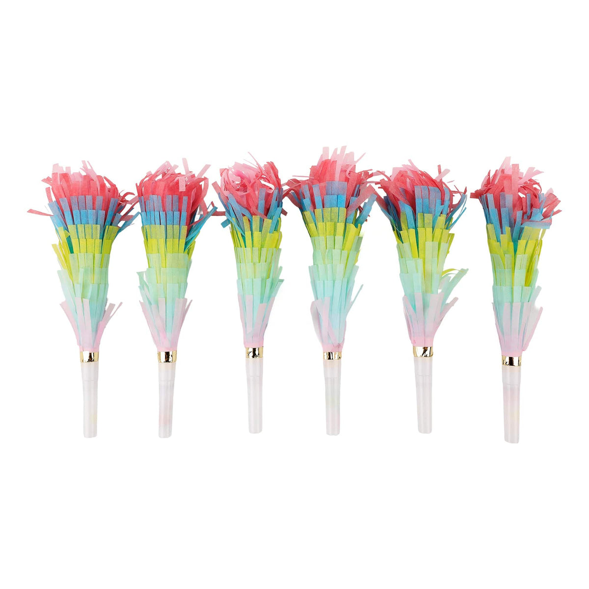 Confetti Burst Fringe Party Blowers (6 ct)