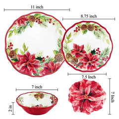 Poinsettias Dinnerware Set (Set of 16)