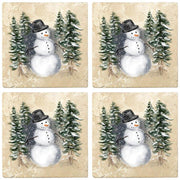 Travertine Drink Coasters, Set of 4