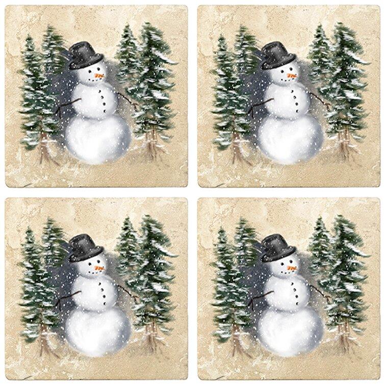 Travertine Drink Coasters, Set of 4