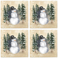 Travertine Drink Coasters, Set of 4