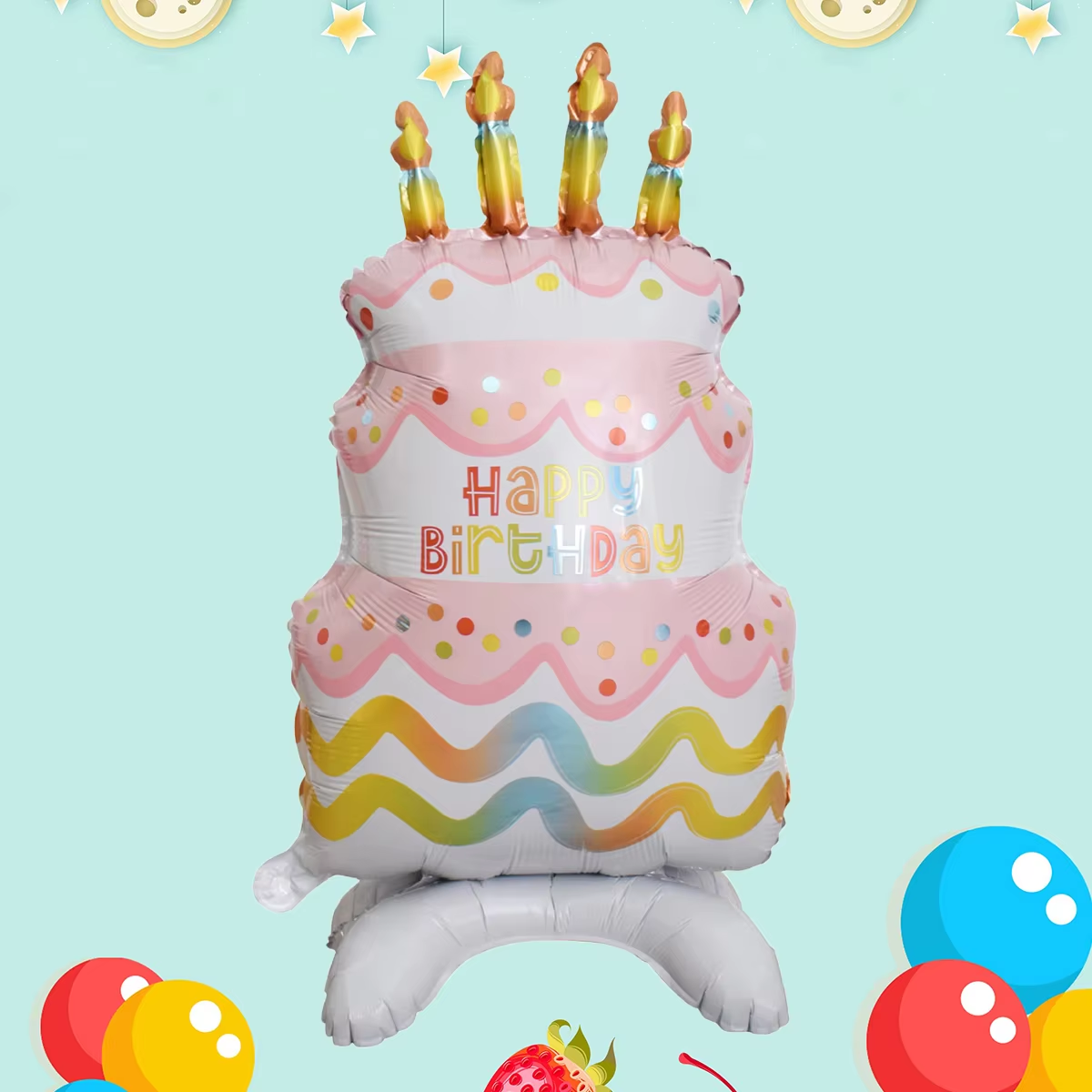 Birthday Cake Standing Foil Balloon Decoration
