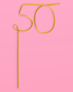 Half Way There Straw - XL gold 50 straw