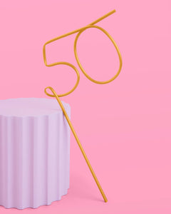 Half Way There Straw - XL gold 50 straw