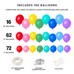 Rainbow Balloon Garland Kit (150 ct)