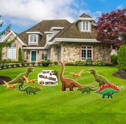 Roar-some Dinosaur Birthday Themed Yard Decoration - 10 pc set