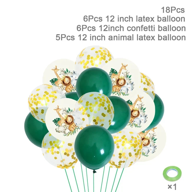 Jungle Safari Disposable Tableware Paper Plates Cups Animal 1st Wild One Birthday Party Decor kids Baby Shower Supplies Woodland