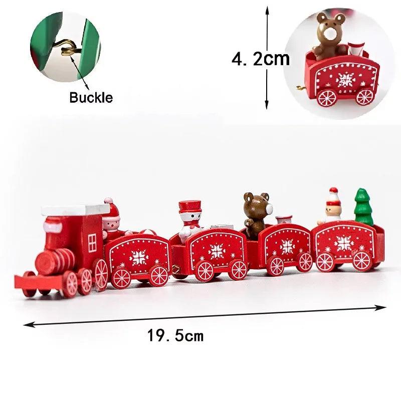Wooden Christmas Train Tabletop Decorations