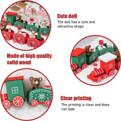 Wooden Christmas Train Tabletop Decorations