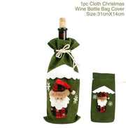 Merry Christmas Decoration for Home 2024 Santa Claus Wine Bottle Cover Snowman Stocking Gift Holders Xmas Navidad Decor New Year