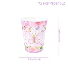 Purple Butterfly Disposable Tableware Napkin Butterfly Birthday Party Decor Girl Baby Shower Baptism Gender Reveal Supplies