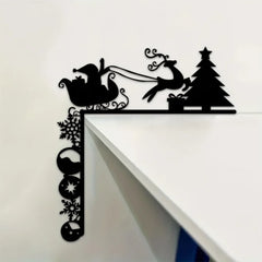 Charming Metal Sleigh Wall Stickers: Ideal for Door Corner Decorations, Christmas Party Decor and Stylish Metal Wall Hanging