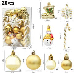 Christmas Ball, Candy Cane and Pinecone Ornament Set
