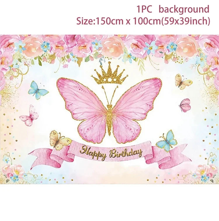 Purple Butterfly Disposable Tableware Napkin Butterfly Birthday Party Decor Girl Baby Shower Baptism Gender Reveal Supplies