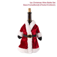 Christmas Wine Bottle Cover Merry Christmas Decorations For Home 2024 Christmas Ornament Xmas Navidad Natal Gifts New Year 2025