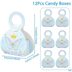 Butterfly Candy Gift Box Pink Purple Butterfly Birthday Party Decorations Kids Wedding Supplies Baby Shower Cookie Biscuit Box