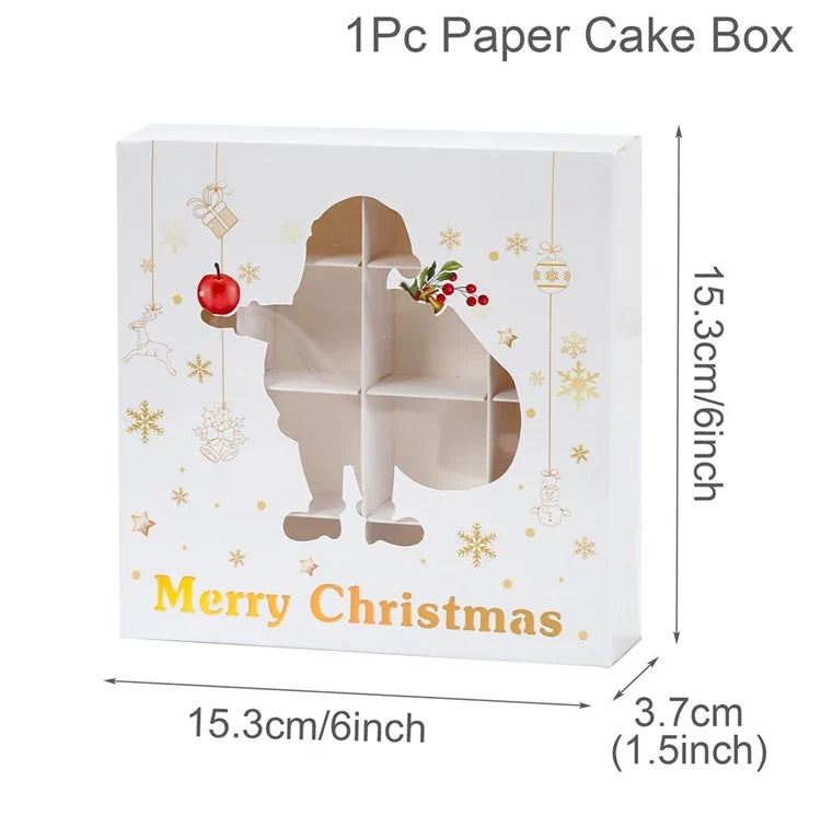 Christmas Cookie Box Candy Packaging Box Merry Christmas Decoration For Home 2025 Navidad Noel Xmas Tree Ornament Decor New Year