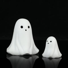 2 Pcs Halloween Decor Indoor-Ghost in Abs Resin Cloche-Cute Ghost for HomeTabletop Party Decor  Holiday Decorations outdoor