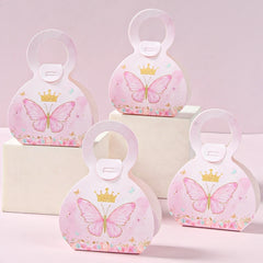 Butterfly Candy Gift Box Pink Purple Butterfly Birthday Party Decorations Kids Wedding Supplies Baby Shower Cookie Biscuit Box