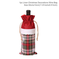 Merry Christmas Decoration for Home 2024 Santa Claus Wine Bottle Cover Snowman Stocking Gift Holders Xmas Navidad Decor New Year