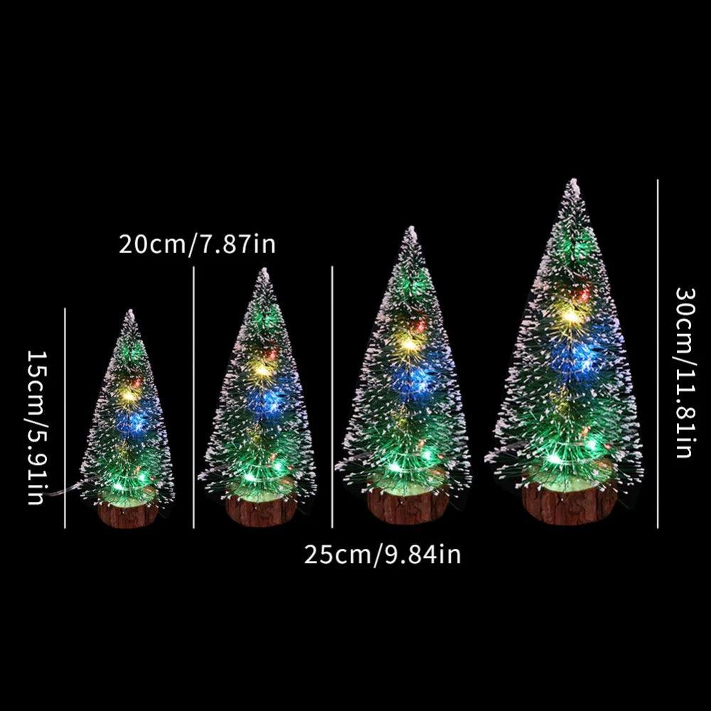 Lighted Mini Snowy Christmas Trees, 15 to 30 cm