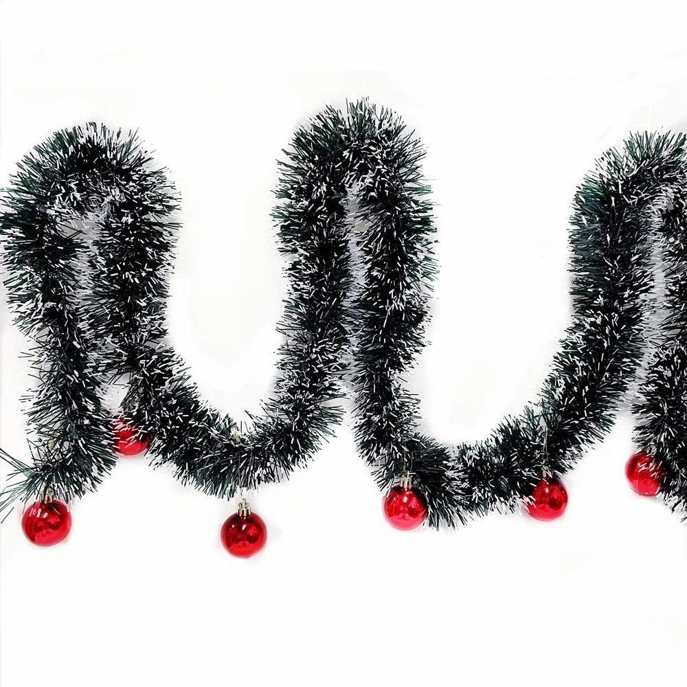 2 m Christmas Garland with Bow & Ball Designs