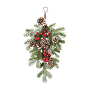 Pinecone & Berry Christmas Hanging Swag, 35 × 55 cm