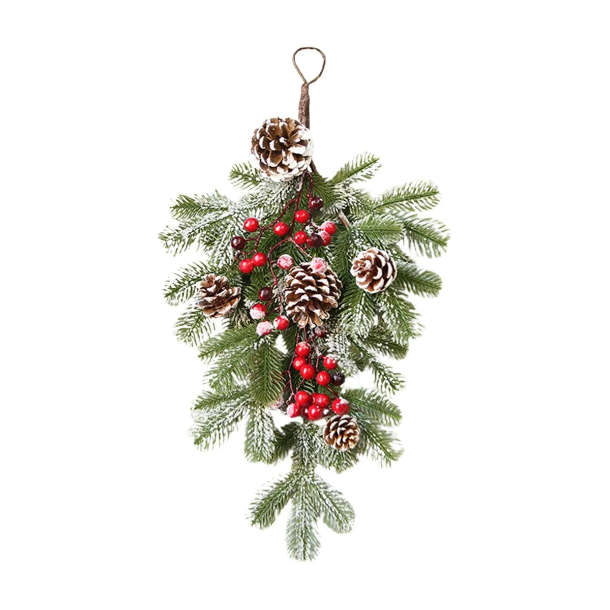 Pinecone & Berry Christmas Hanging Swag, 35 × 55 cm