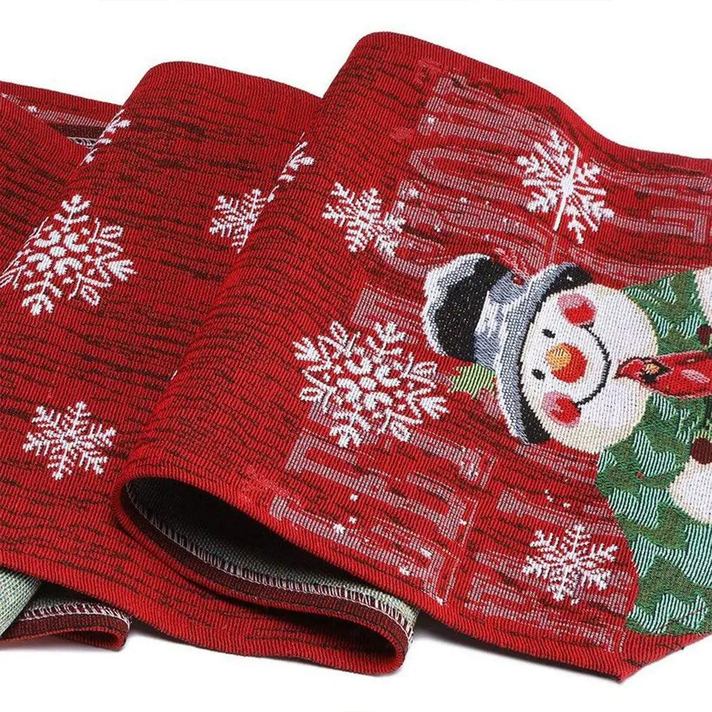Red Snowflake Christmas Table Runner, 69 × 13 in