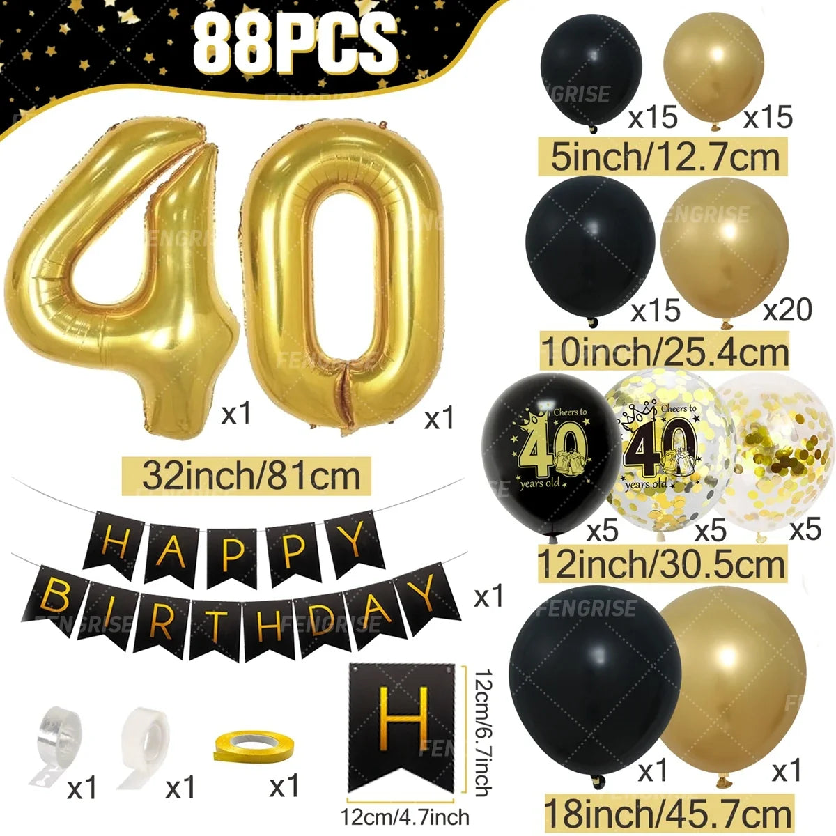 Black Gold Birthday Table Runner 30 50 Birthday Tablecloth Balloon Party Decoration For Home Backdrop Wedding Adult Anniversary