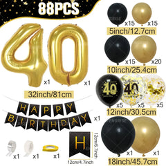 Black Gold Birthday Table Runner 30 50 Birthday Tablecloth Balloon Party Decoration For Home Backdrop Wedding Adult Anniversary