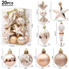 Christmas Ball, Candy Cane and Pinecone Ornament Set