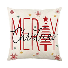 Linen Christmas Throw Pillow Cover, 18 × 18 in