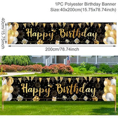 Black Gold Birthday Table Runner 30 50 Birthday Tablecloth Balloon Party Decoration For Home Backdrop Wedding Adult Anniversary